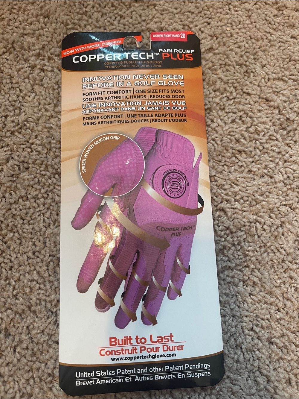 Women's Pink Golf Glove - Pain Relief